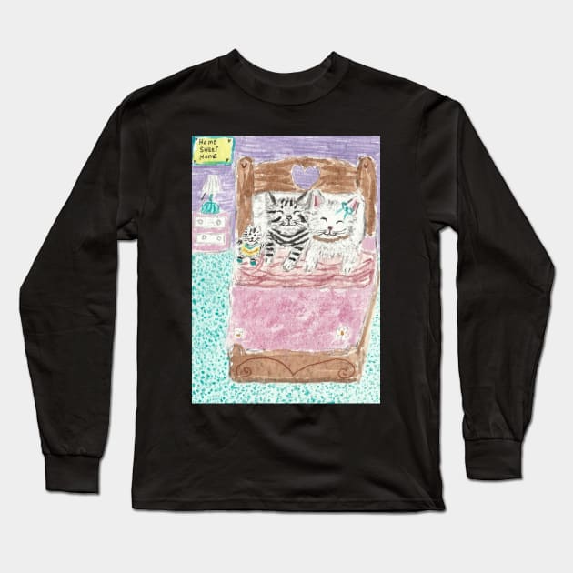 Sleeping kittens Long Sleeve T-Shirt by SamsArtworks